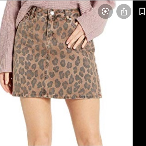 Nordstrom Leopard Print Denim Skirt 🐆 NEW Tags - Picture 7 of 8